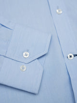 Camisa Fil a Fil Lycra Celeste
