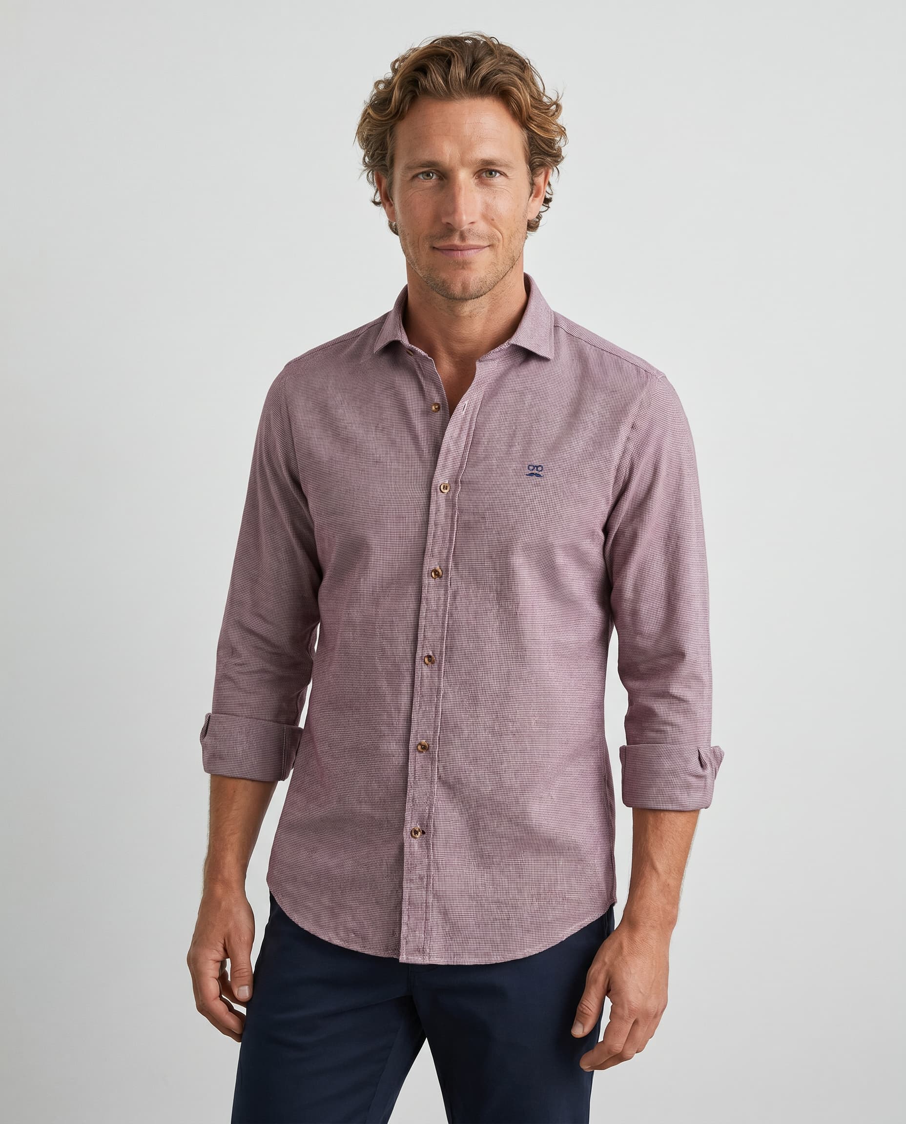 Camisa Cuadros Tweed Rojizo