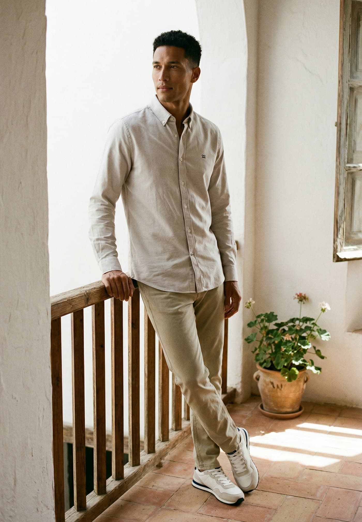 Camisa Oxford Beige Tostado