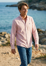 Camisa Oxford Rosa Pastel