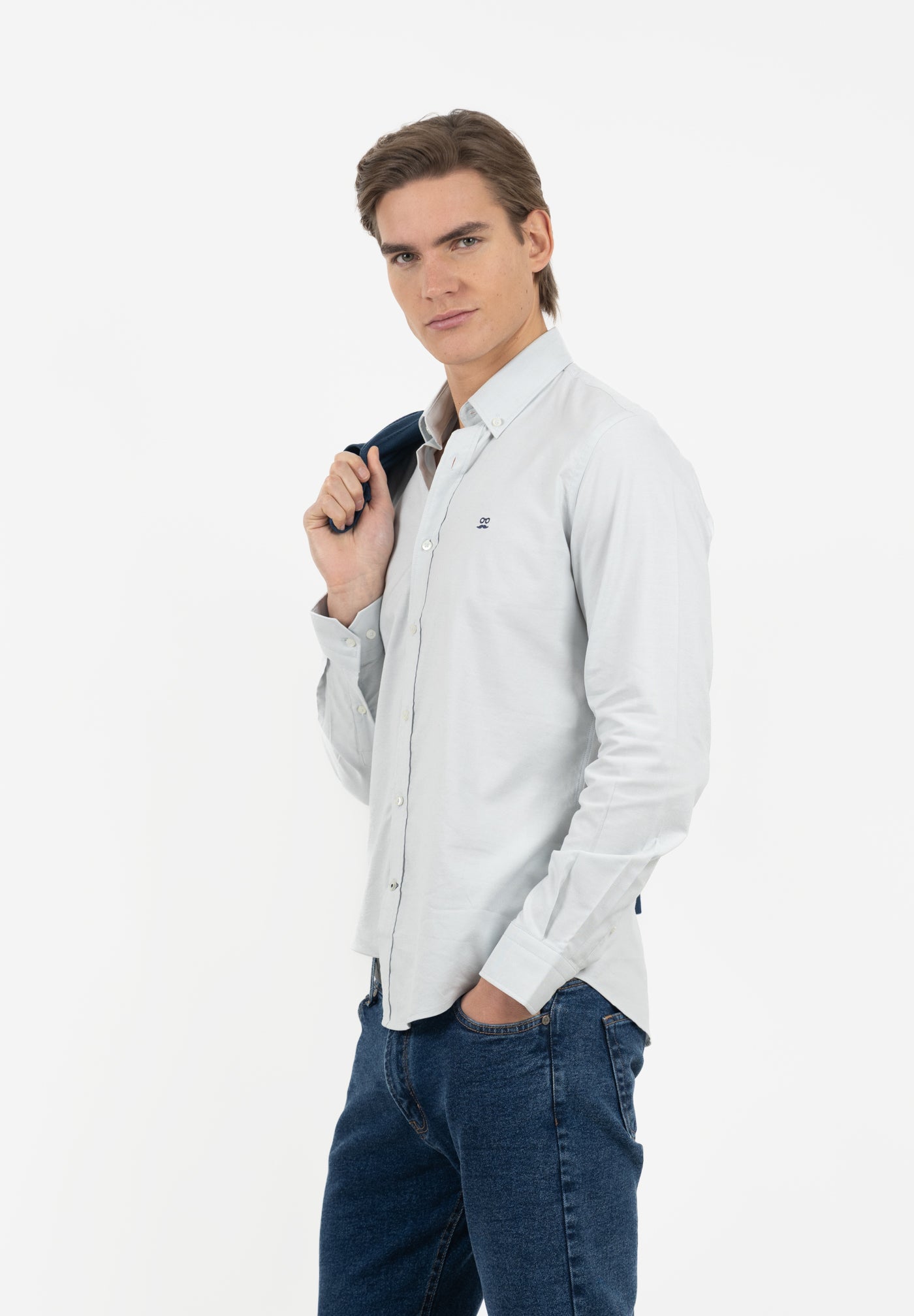 Camisa Oxford Gris