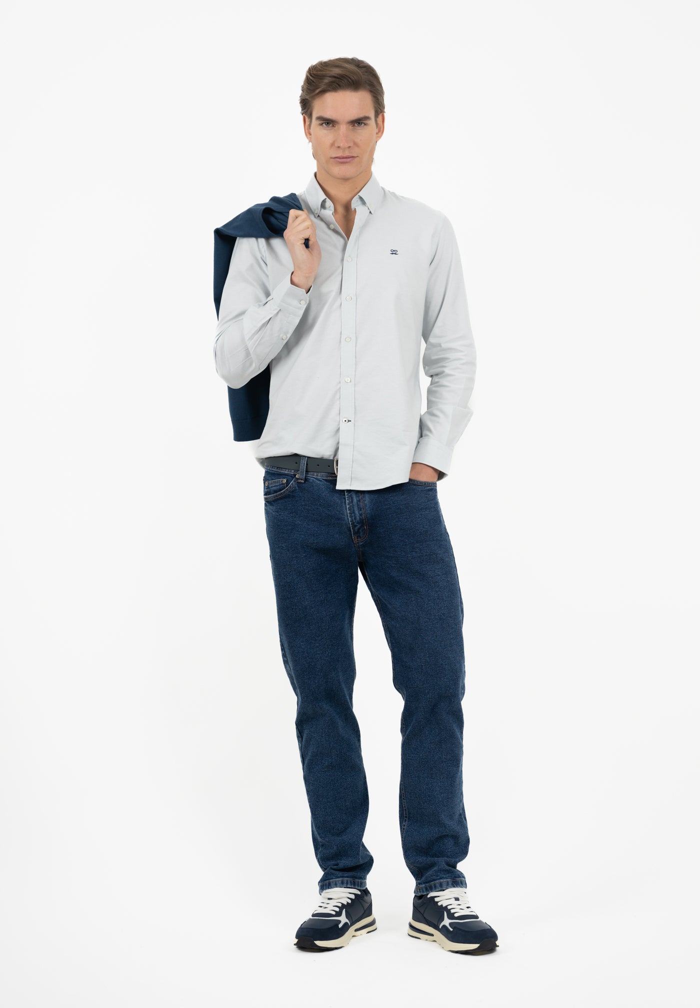 Camisa Oxford Gris