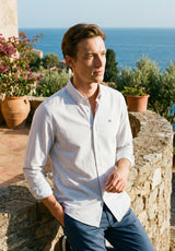 Camisa Oxford Rayas Beige Tostado