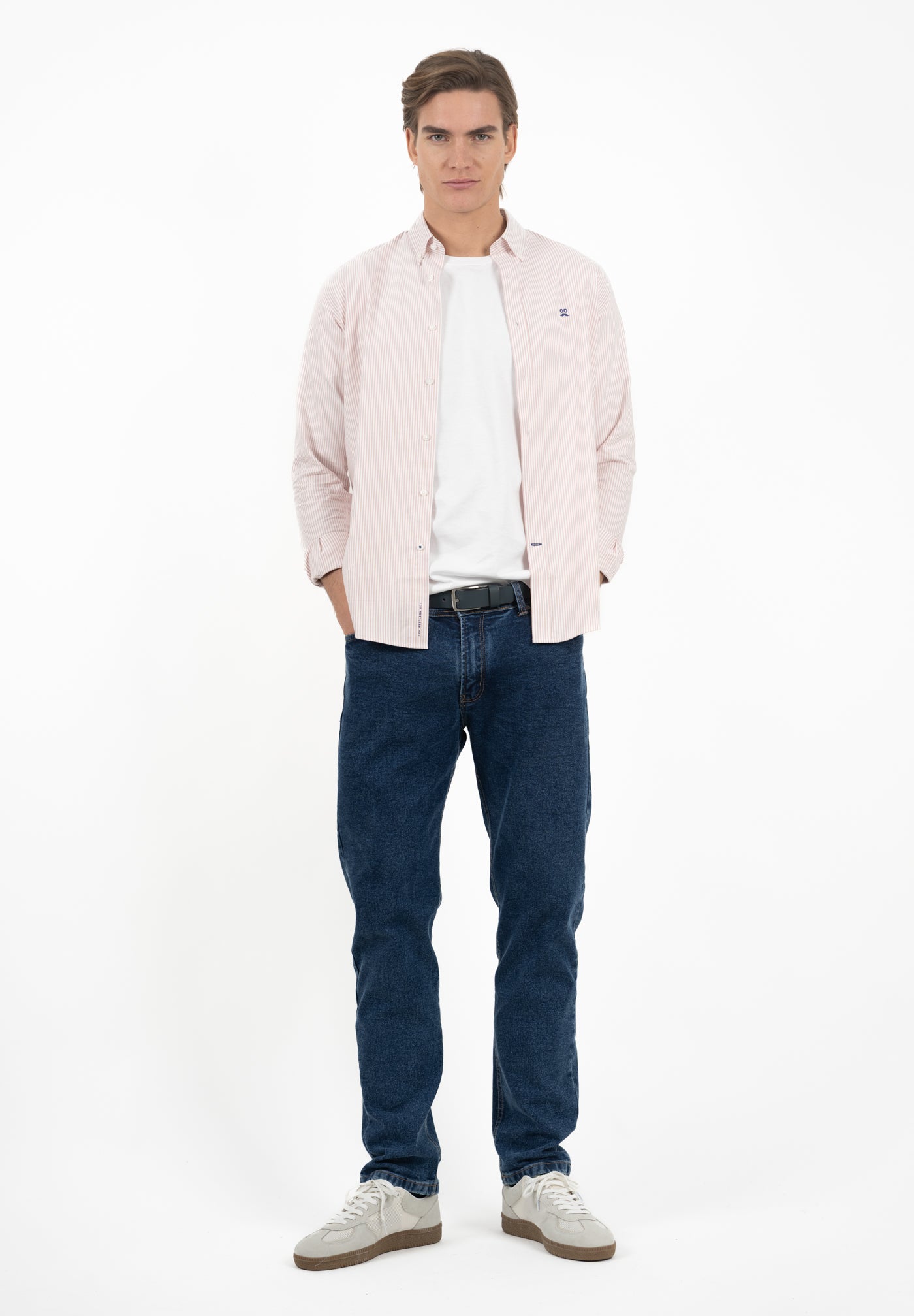 Camisa Oxford Rayas Rosa Pastel