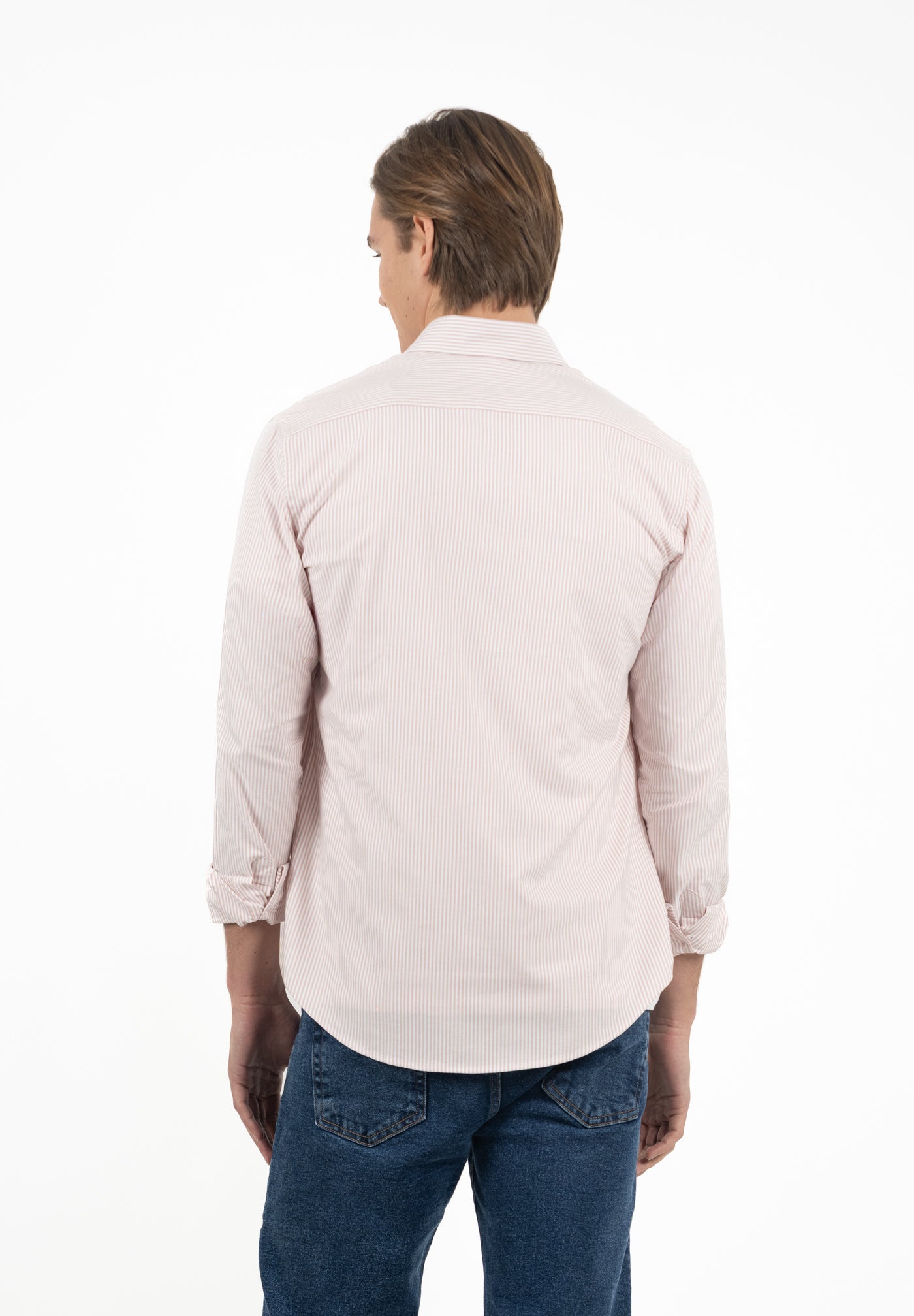 Camisa Oxford Rayas Rosa Pastel