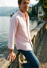 Camisa Oxford Rayas Rosa Pastel