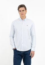 Camisa Oxford Rayas Celeste Slim