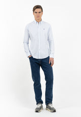 Camisa Oxford Rayas Celeste Slim