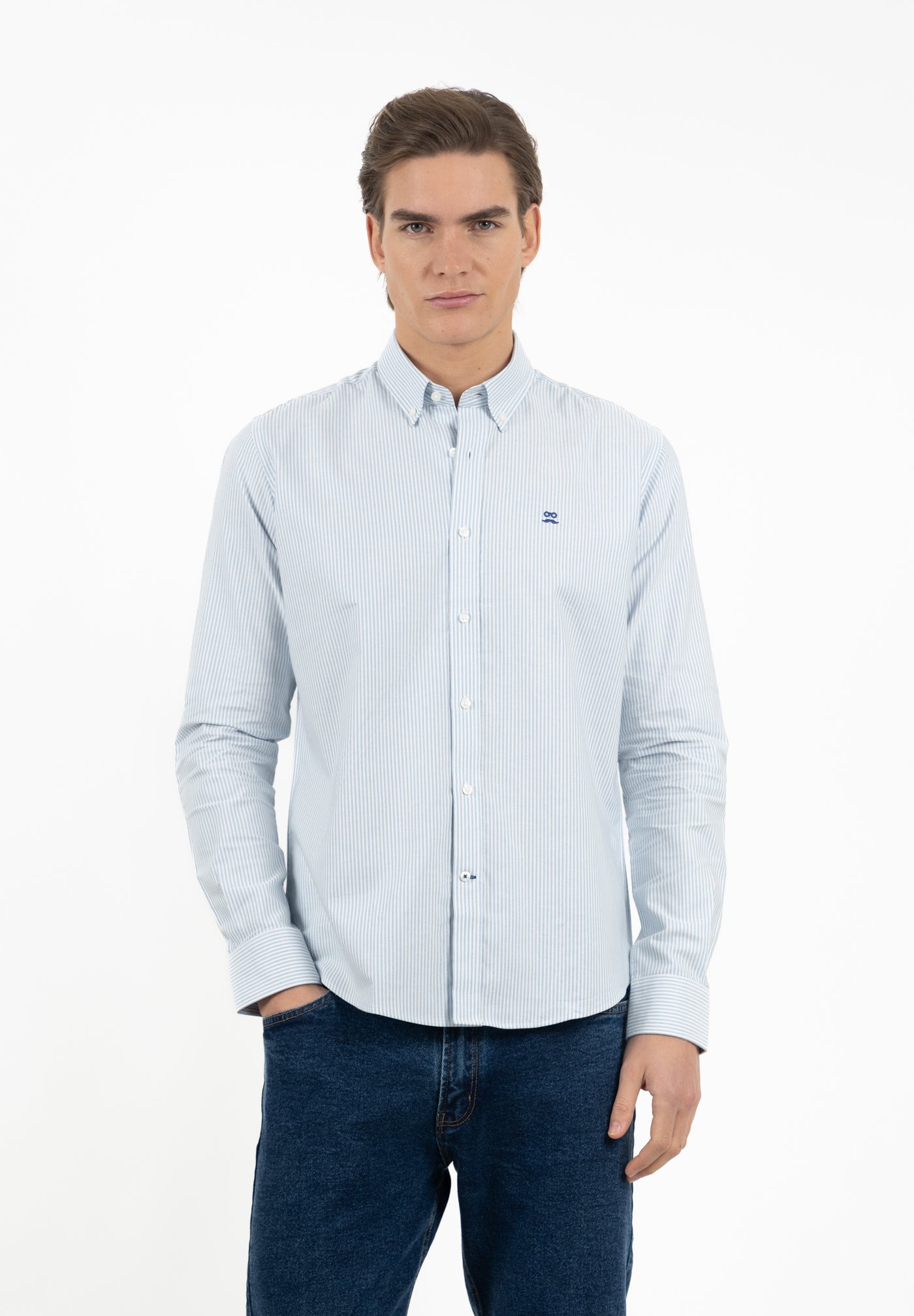 Camisa Oxford Rayas Índigo Vintage