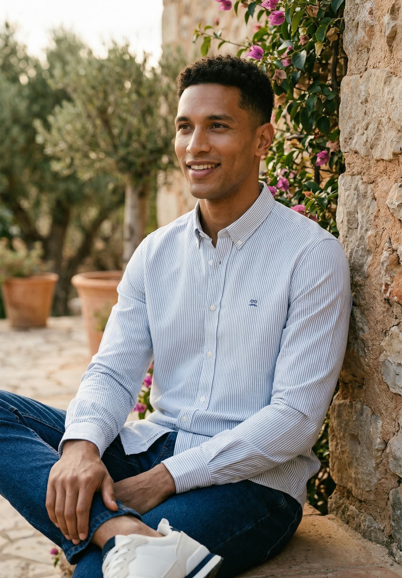 Camisa Oxford Rayas Sea Blue