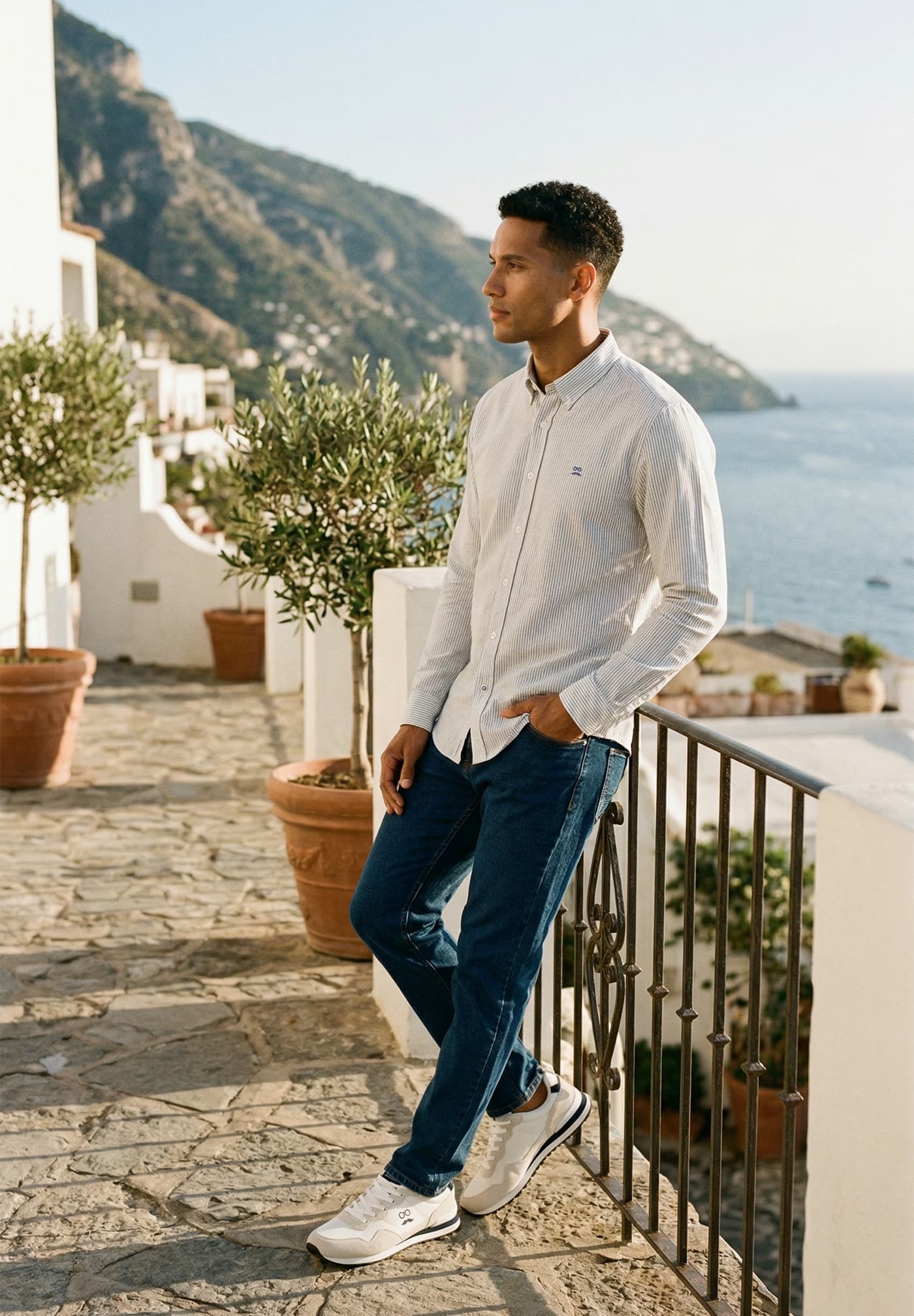 Camisa Oxford Rayas Sea Blue