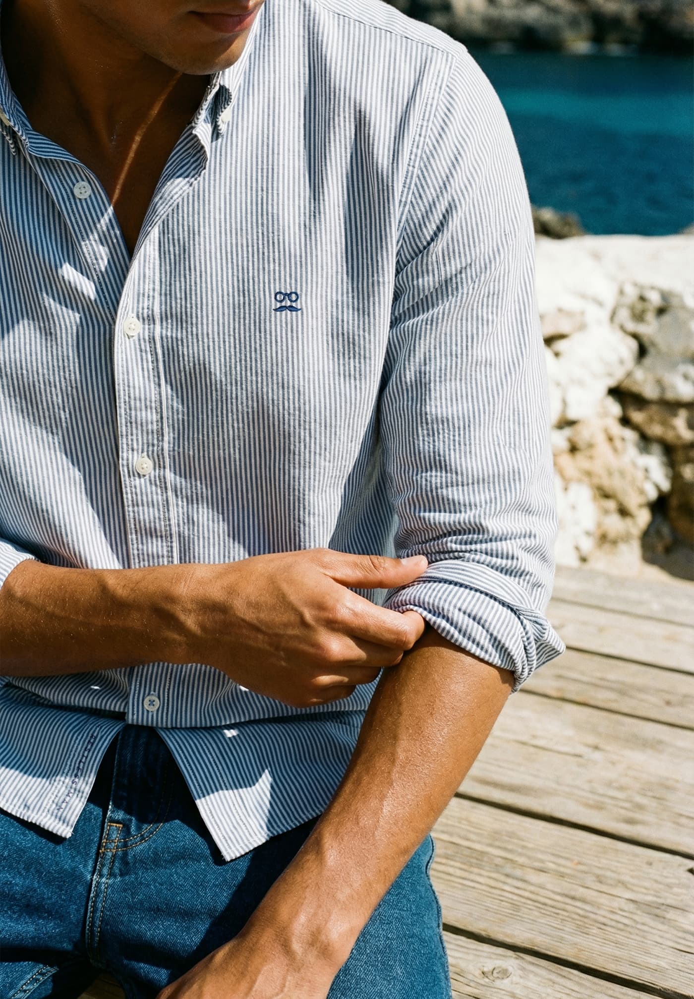 Camisa Oxford Rayas Sea Blue