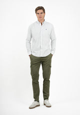 Camisa Oxford Rayas Gris