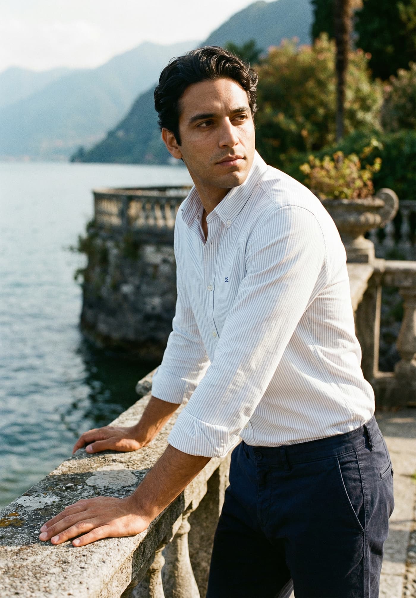 Camisa Oxford Rayas Gris