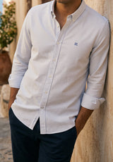 Camisa Oxford Rayas Gris