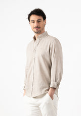 Camel Linen Slim Shirt