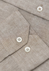 Camel Linen Slim Shirt