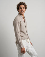 Camel Linen Slim Shirt