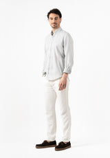 Grey Slim Linen Shirt