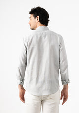 Grey Slim Linen Shirt