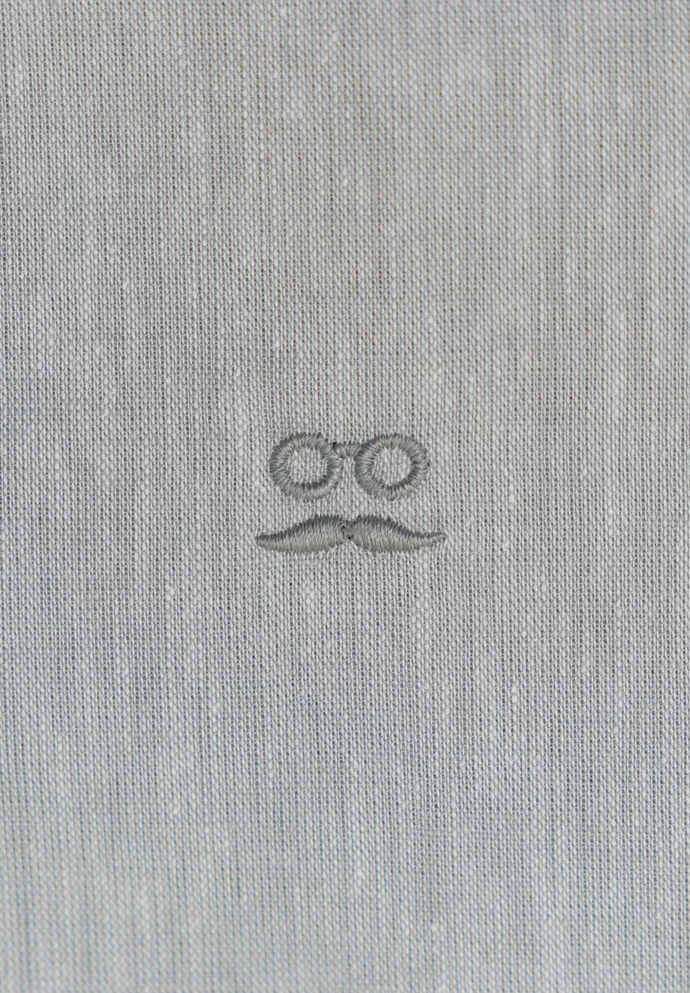 Grey Slim Linen Shirt