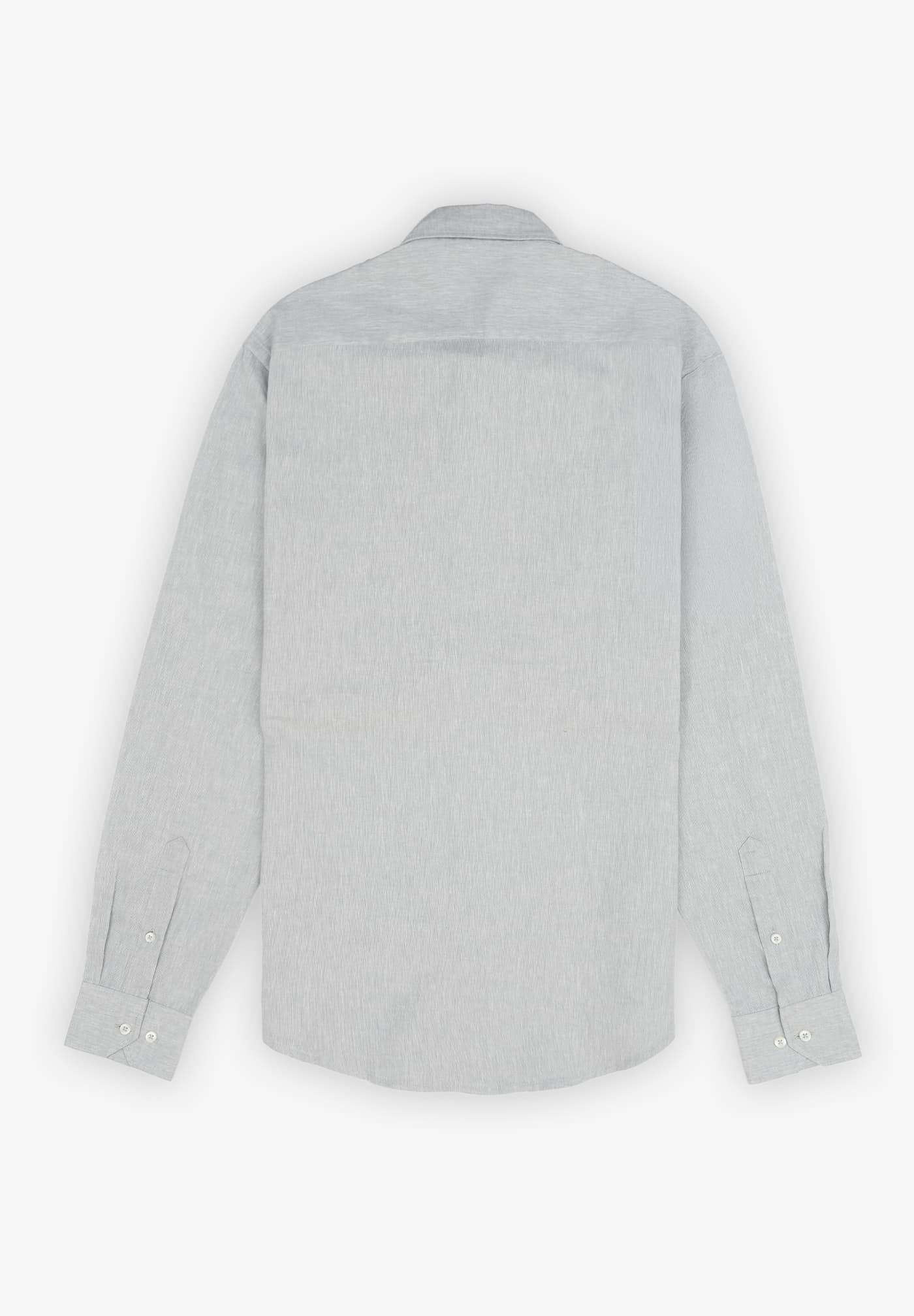 Grey Slim Linen Shirt