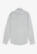 Grey Slim Linen Shirt
