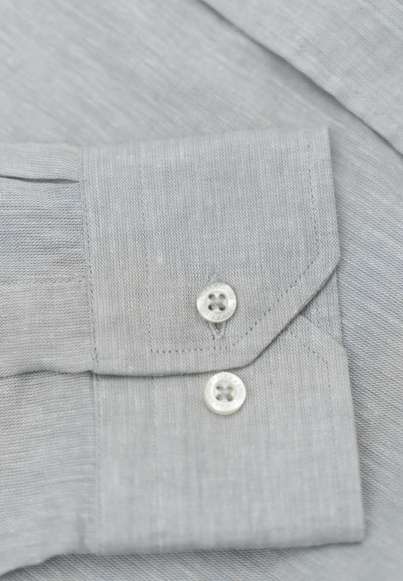 Grey Slim Linen Shirt