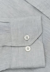 Grey Slim Linen Shirt