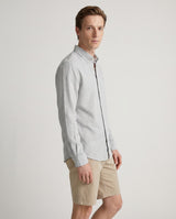 Grey Slim Linen Shirt