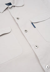 Sobrecamisa Sarga Remaches Beige Tostado