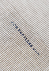 Camel Striped Slim Linen Shirt