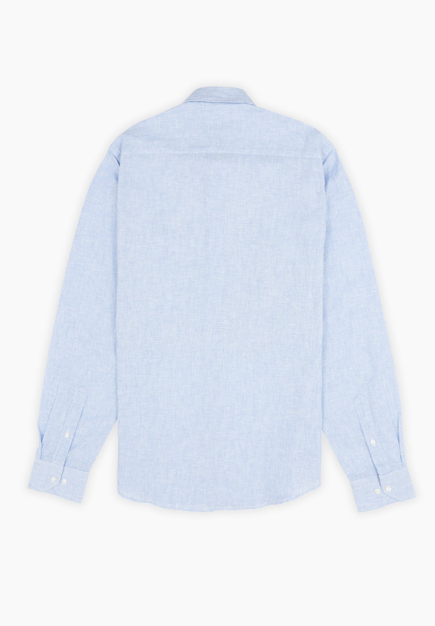 Slim Blue English Linen Striped Shirt