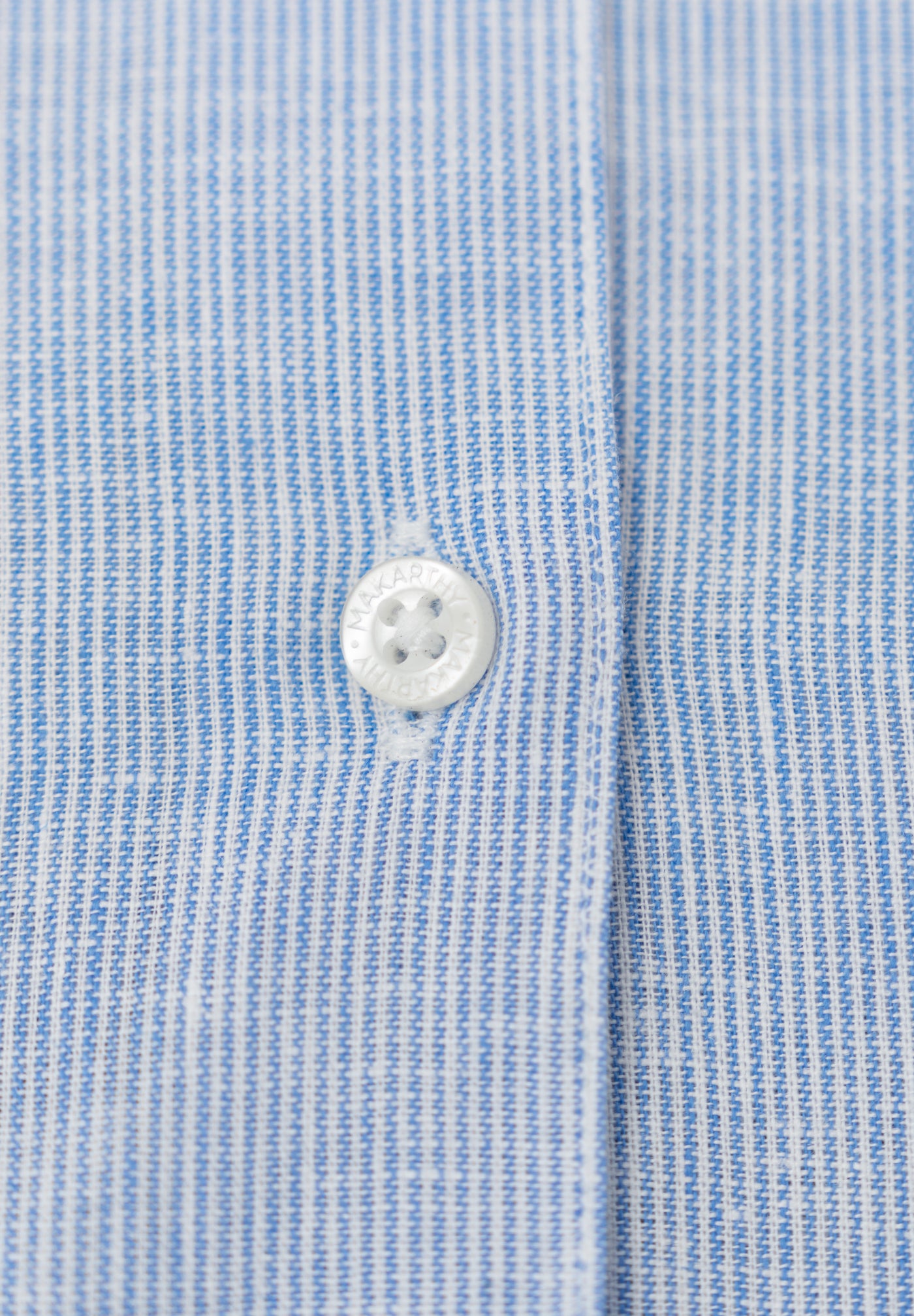 Slim Blue English Linen Striped Shirt