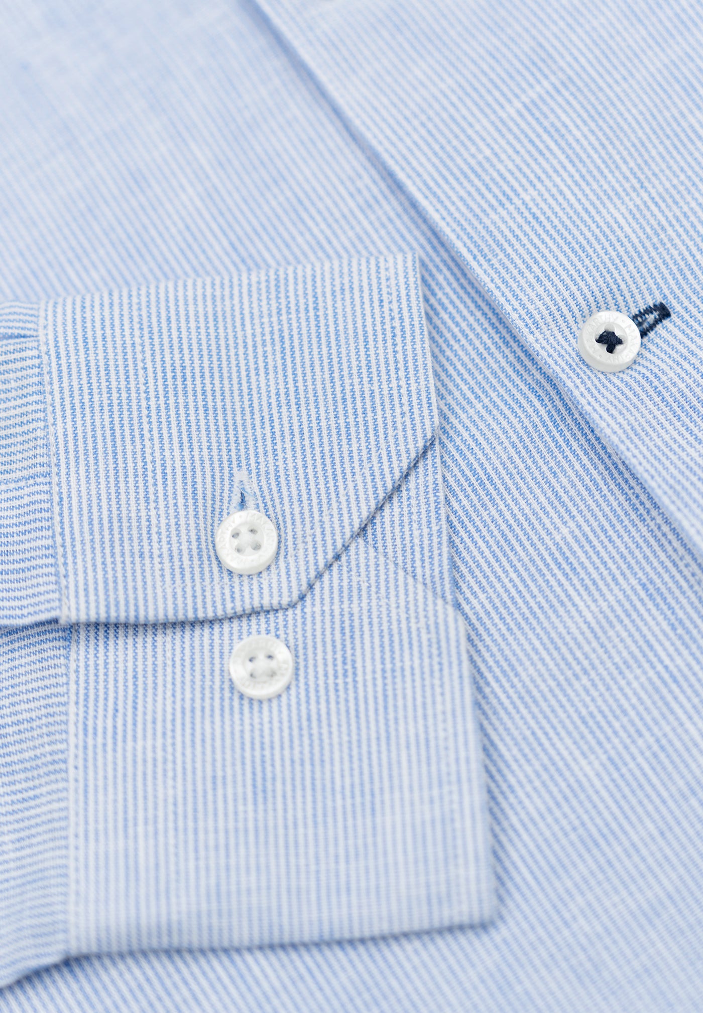 Slim Blue English Linen Striped Shirt