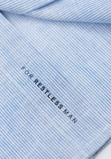 Slim Blue English Linen Striped Shirt
