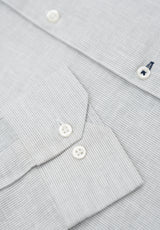 Men's Slim Fit Striped Linen Shirt - Grey