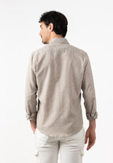 Linen Slim Tweed Camel Shirt