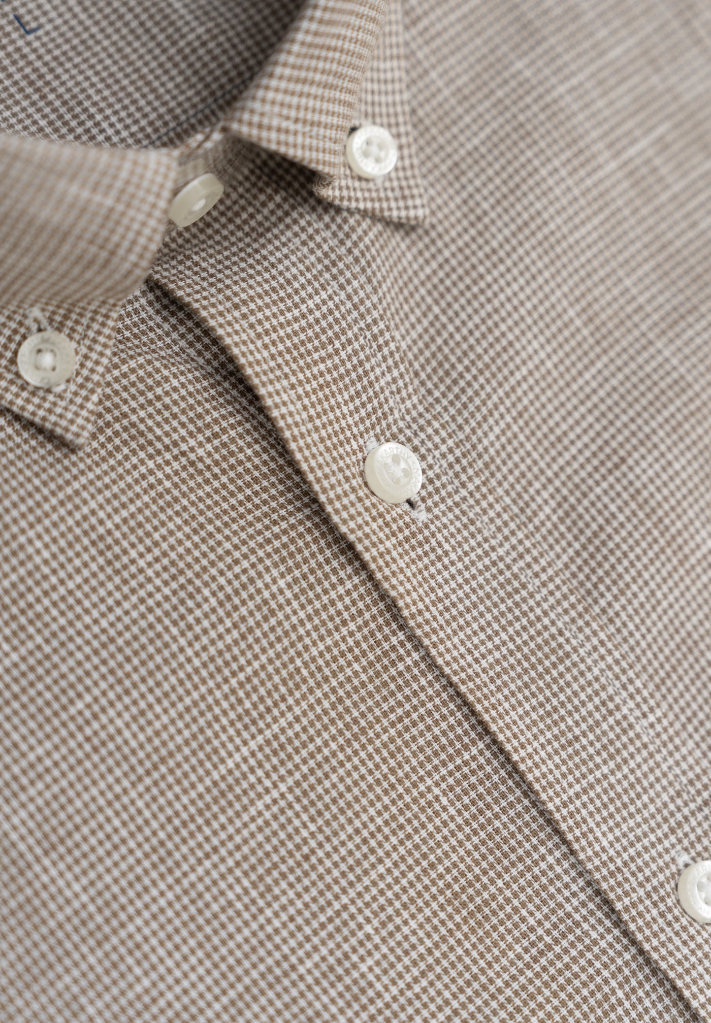 Linen Slim Tweed Camel Shirt