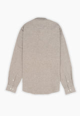 Camisa Lino Slim Tweed Camel