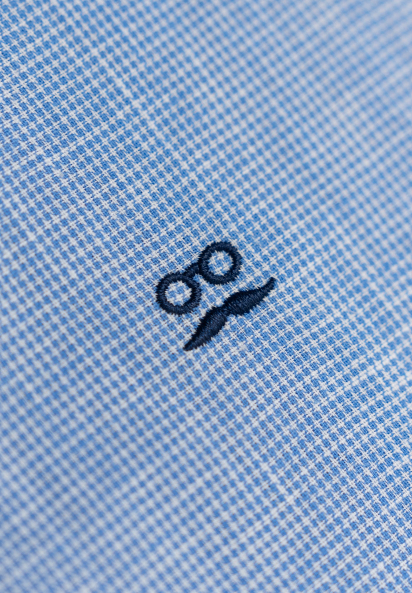 English Blue Tweed Slim Linen Shirt
