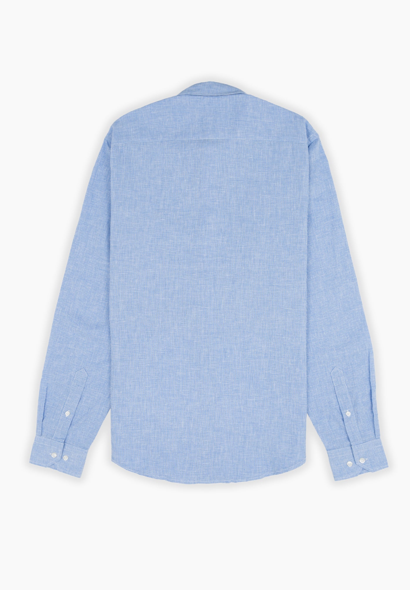 English Blue Tweed Slim Linen Shirt