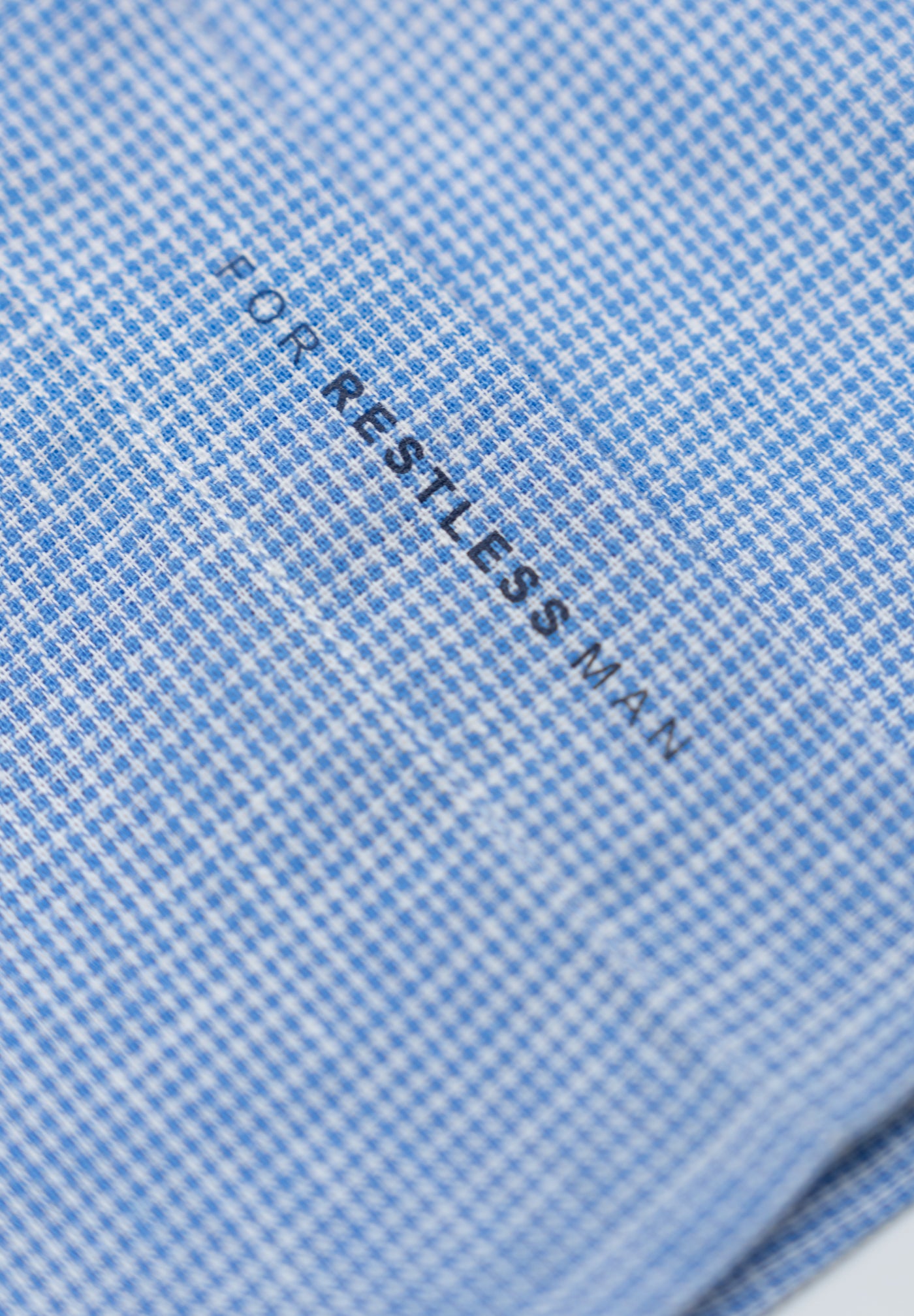 English Blue Tweed Slim Linen Shirt