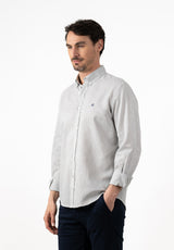 Gray Tweed Slim Linen Shirt