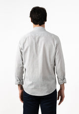 Gray Tweed Slim Linen Shirt
