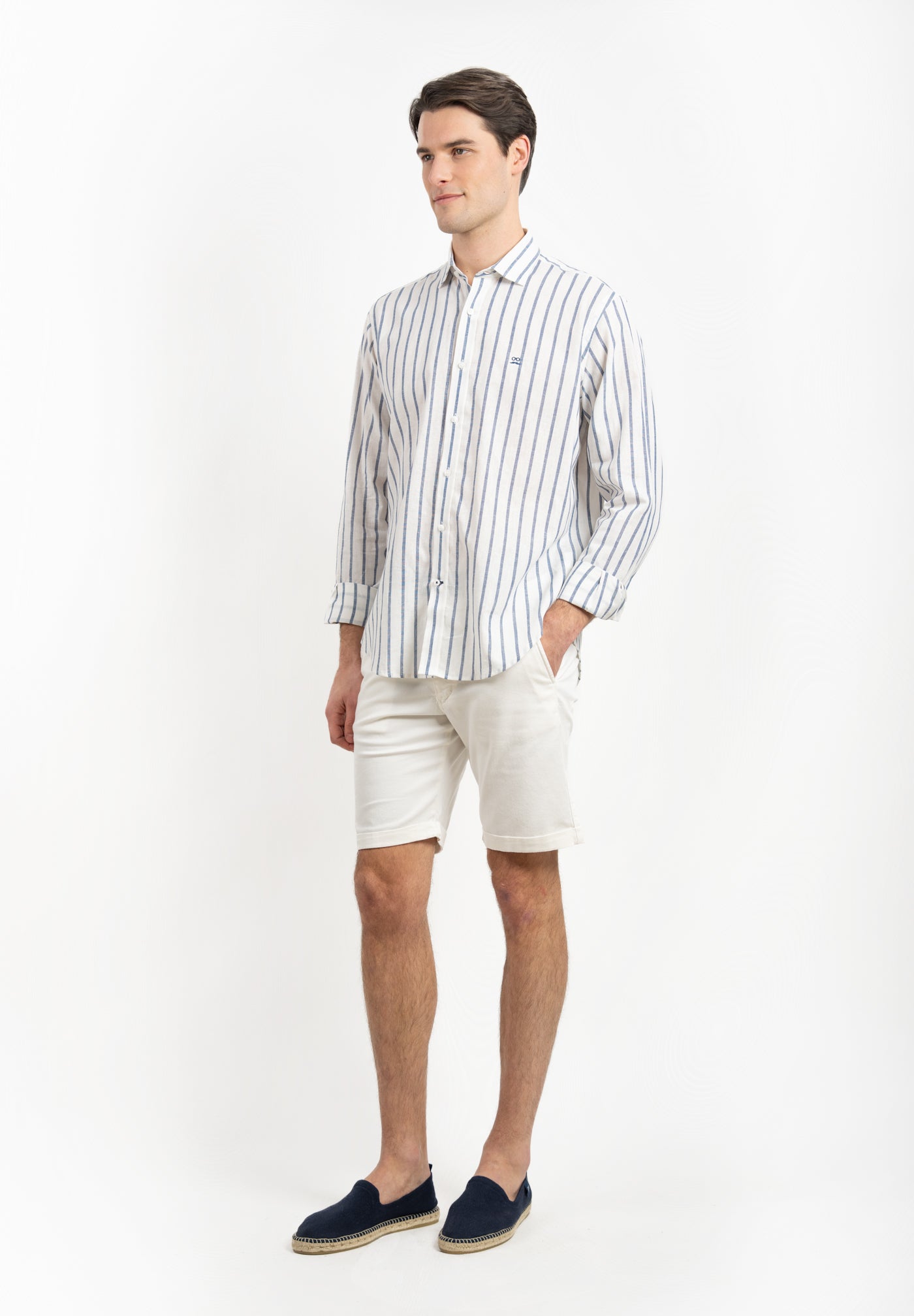 Camisa Rayas Azur Azul Medianoche