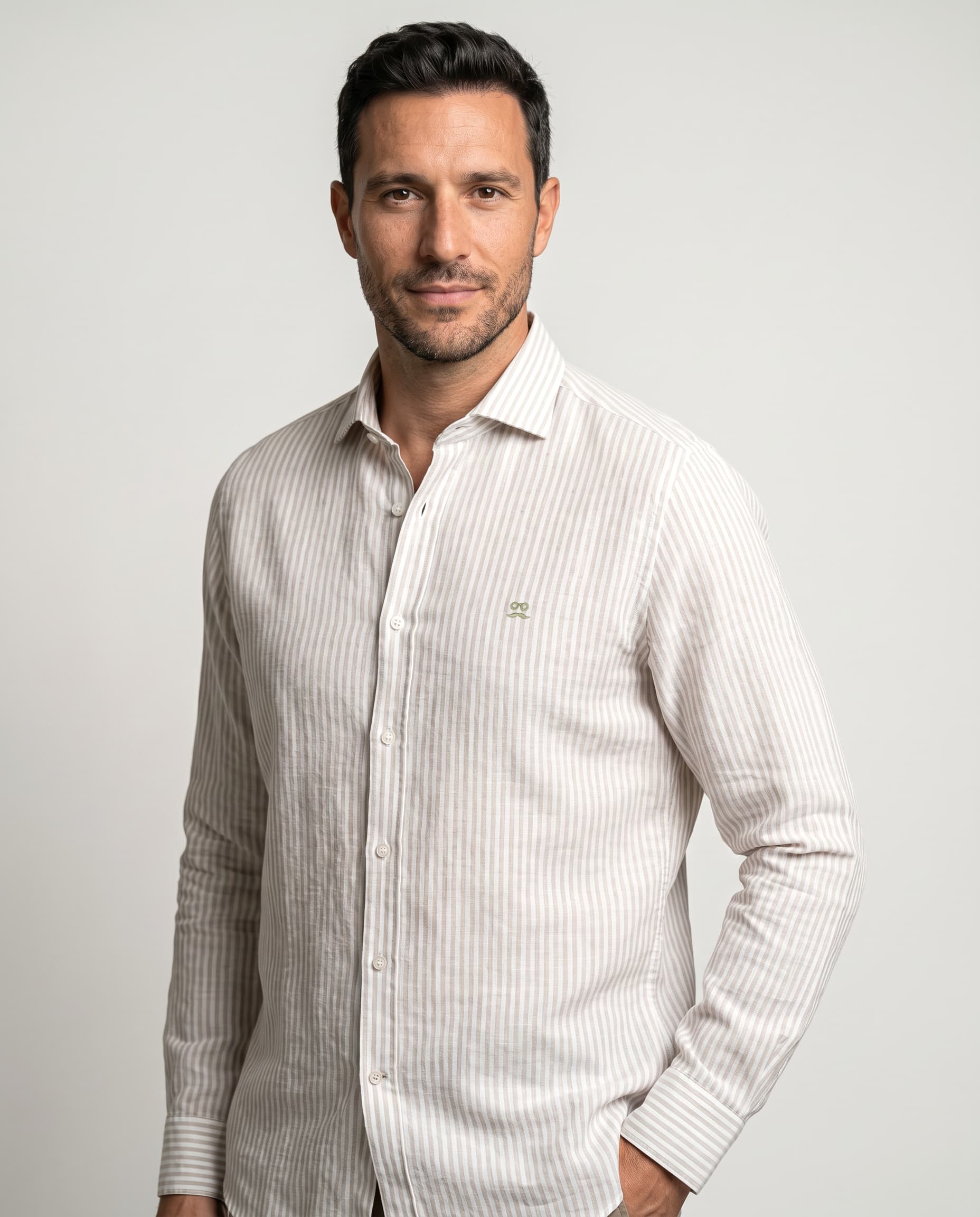 Camisa Rayas Cote Gris