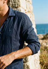 Washed Navy Denim Shirt