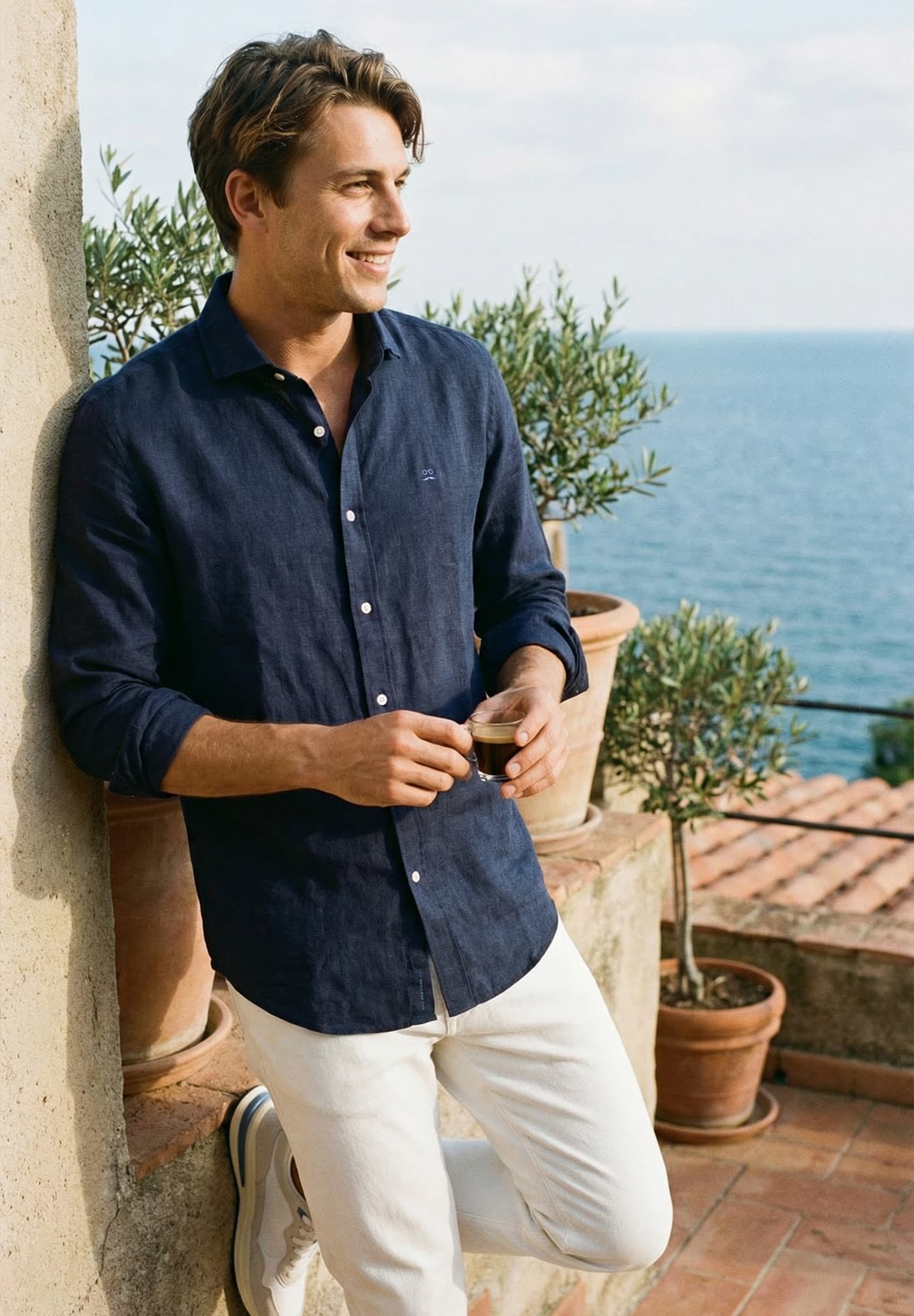 Washed Navy Denim Shirt