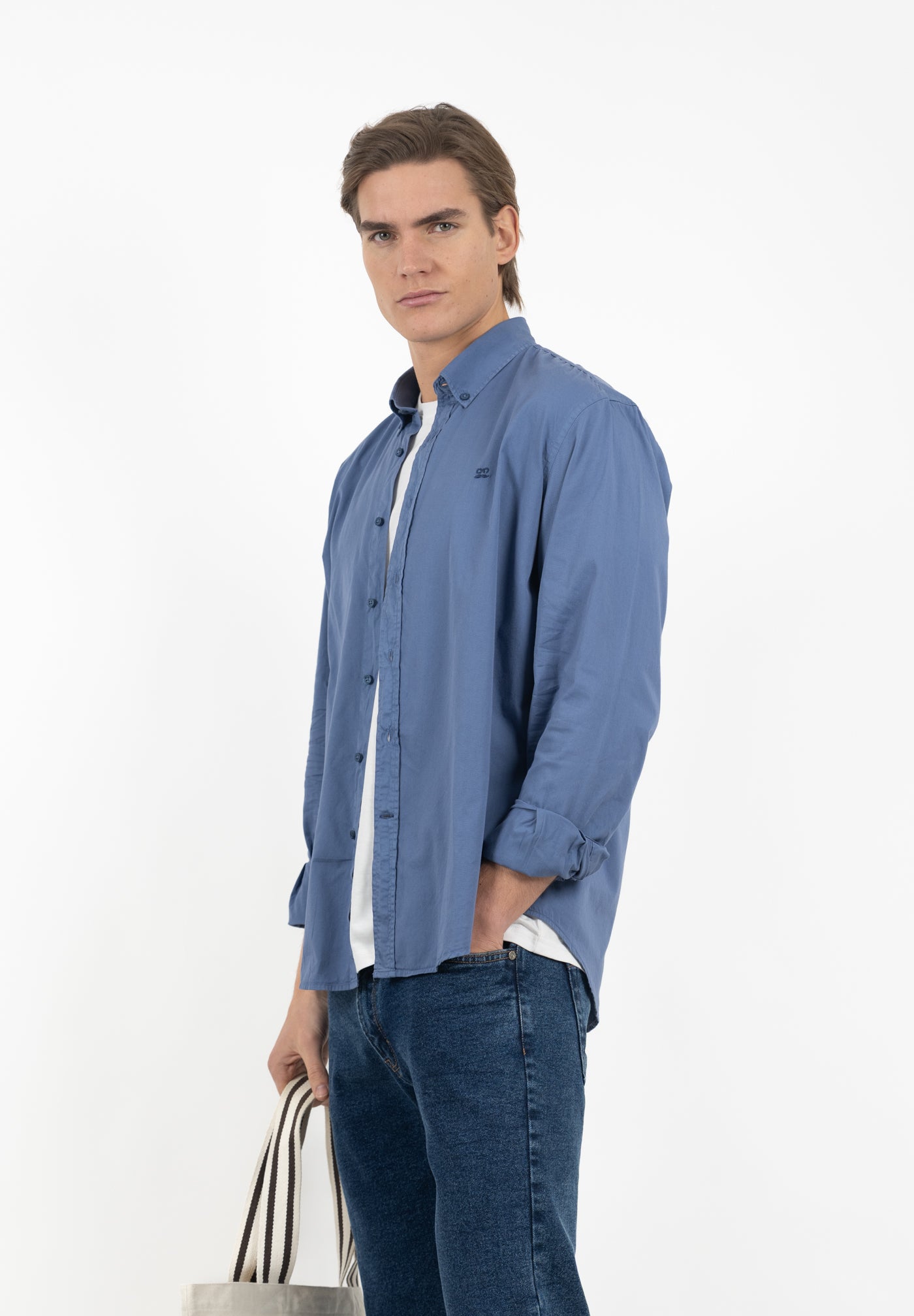 Camisa Sarga Portrait Indigo Vintage